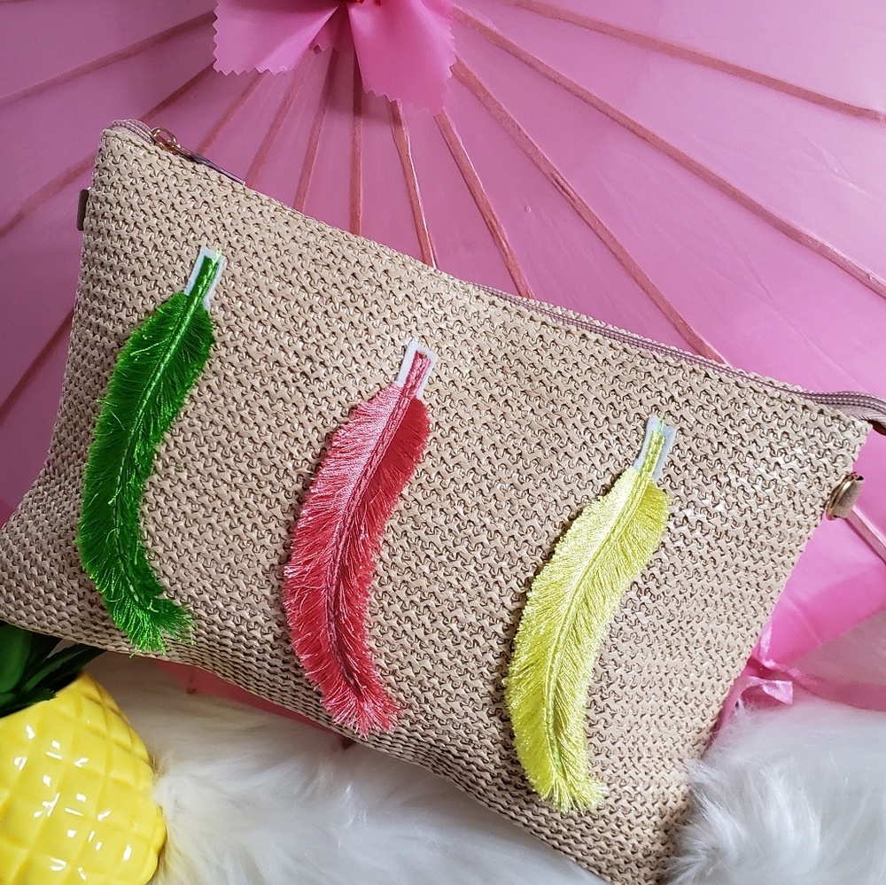 Boho and embroidered clutch bag, crossbody bag
